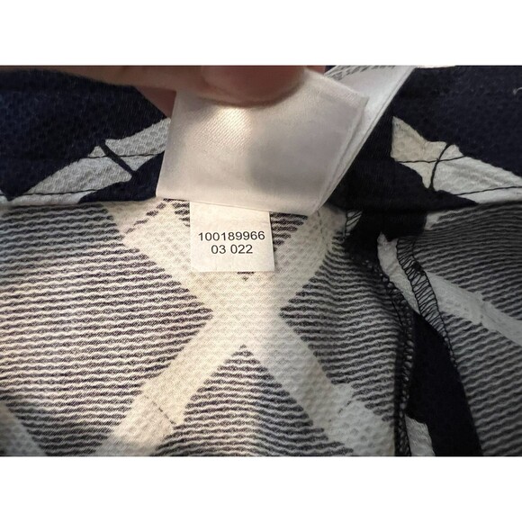 Brooks Brother Button-Front A-Line Skirt  Sz 12  NWOT Textured Navy Bamboo Print - Picture 9 of 10